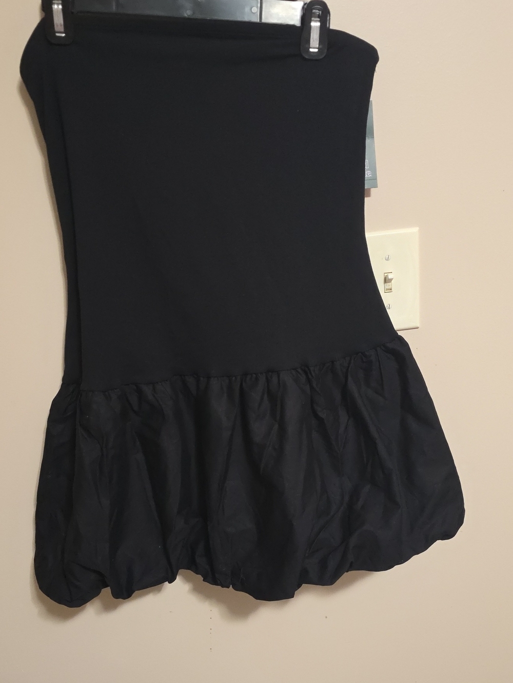 wild fable Black Strapless Bubble-Hem Dress